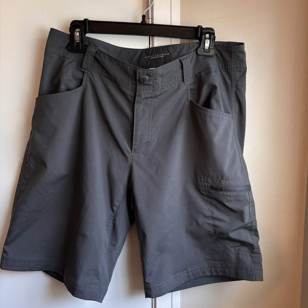 Columbia Omni-Shade Gray Nylon Hiking‎ Shorts Men's 34W 10L